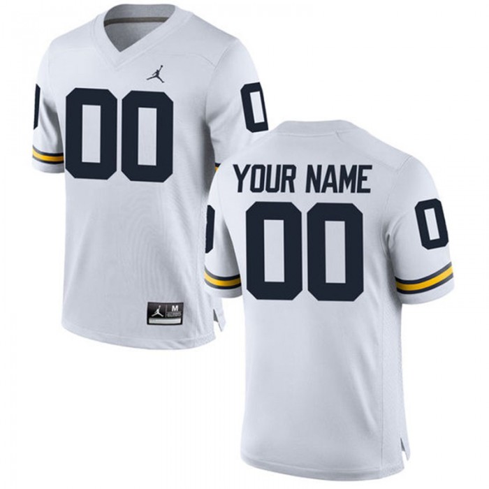 Male Michigan Wolverines White College Customized Limited Football Jersey