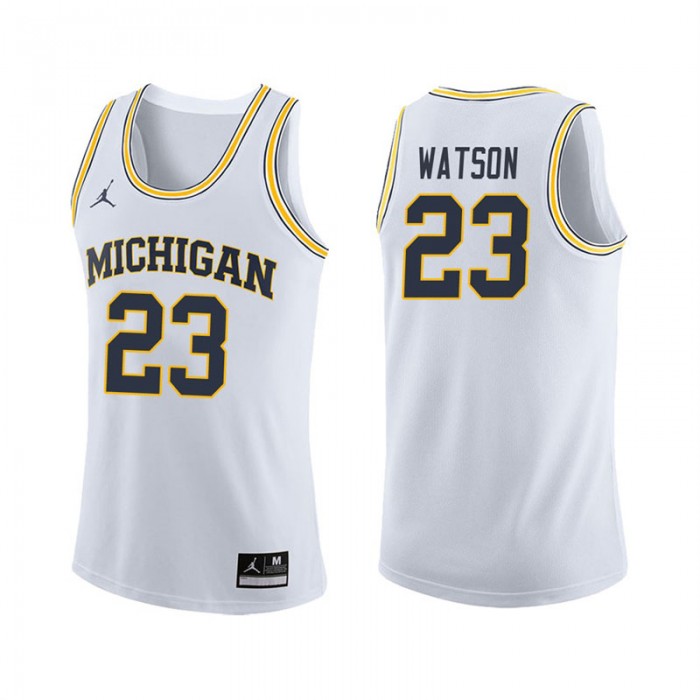 Michigan Wolverines Basketball White College Ibi Watson Jersey