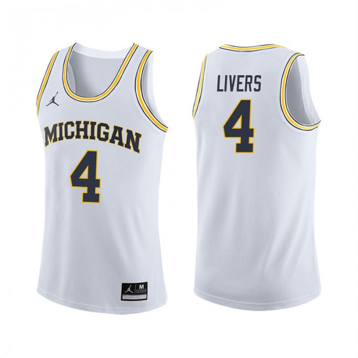 Michigan Wolverines Basketball White College Isaiah Livers Jersey