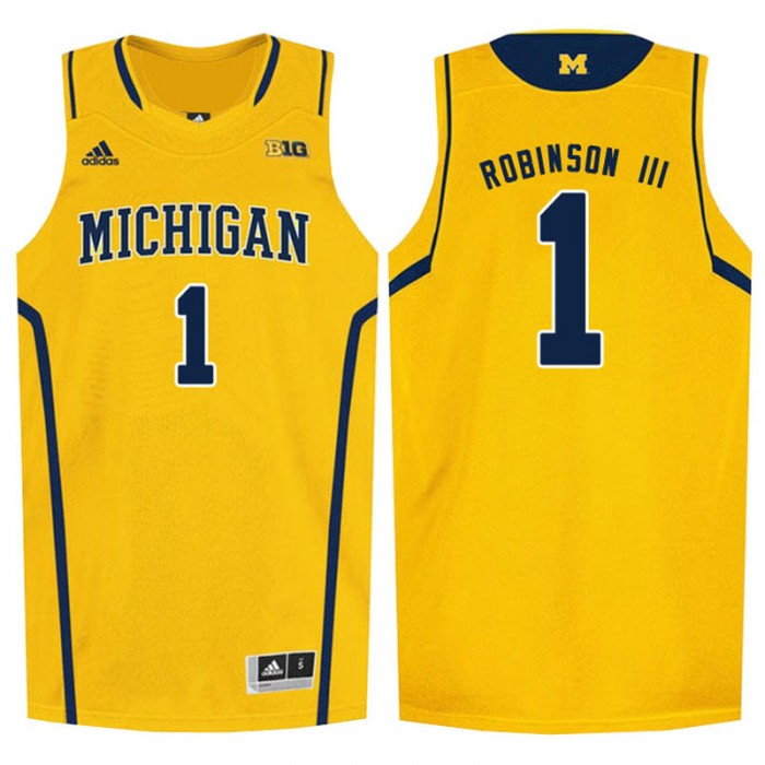 Male Glenn Robinson III Michigan Wolverines Yellow NCAA High-School Basketball NBA Player Jersey