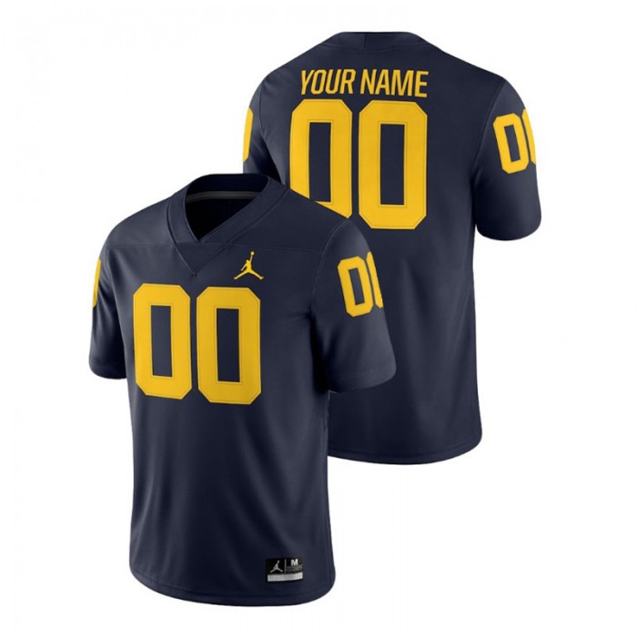Custom For Men Michigan Wolverines Navy College Football 2018 Game Jersey