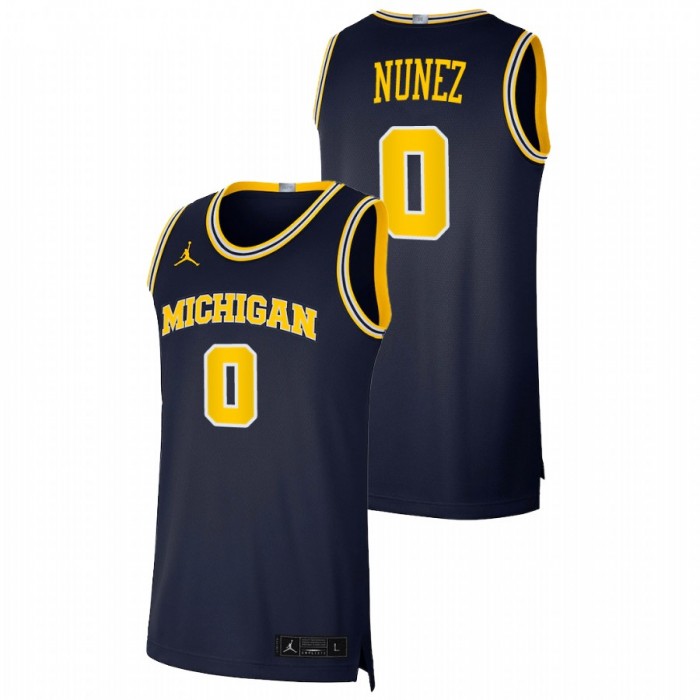 Michigan Wolverines Adrien Nunez Basketball Dri-FIT Swingman Jersey Navy For Men