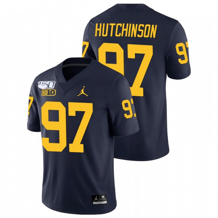 Aidan Hutchinson Michigan Wolverines College Football Navy Alumni Player Game Jersey