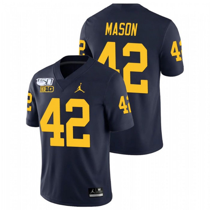 Ben Mason Michigan Wolverines College Football Navy Alumni Player Game Jersey