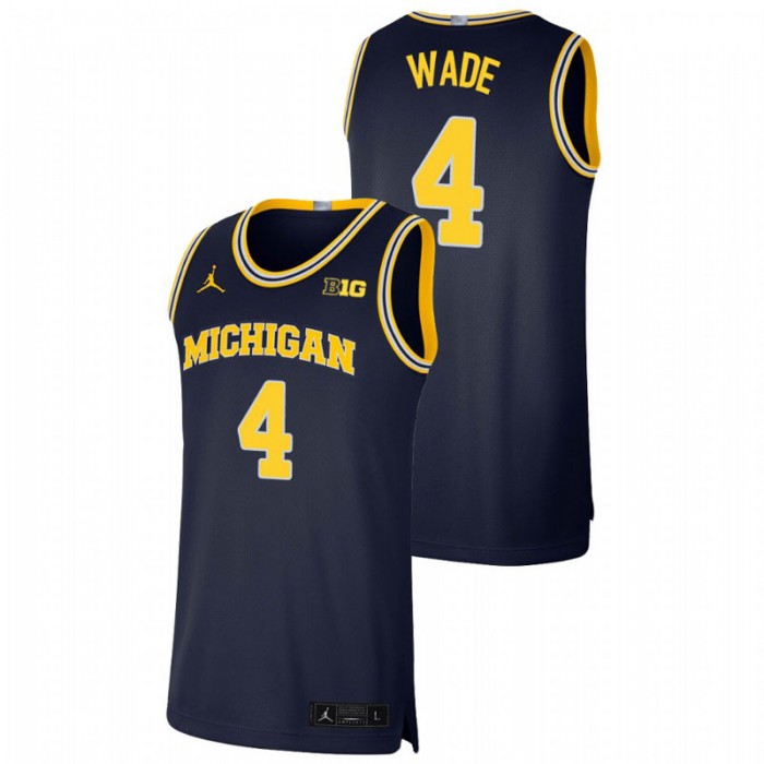Michigan Wolverines Brandon Wade Jersey Basketball Navy Limited For Men
