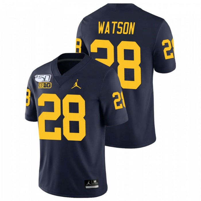 Brandon Watson Michigan Wolverines College Football Navy Alumni Player Game Jersey