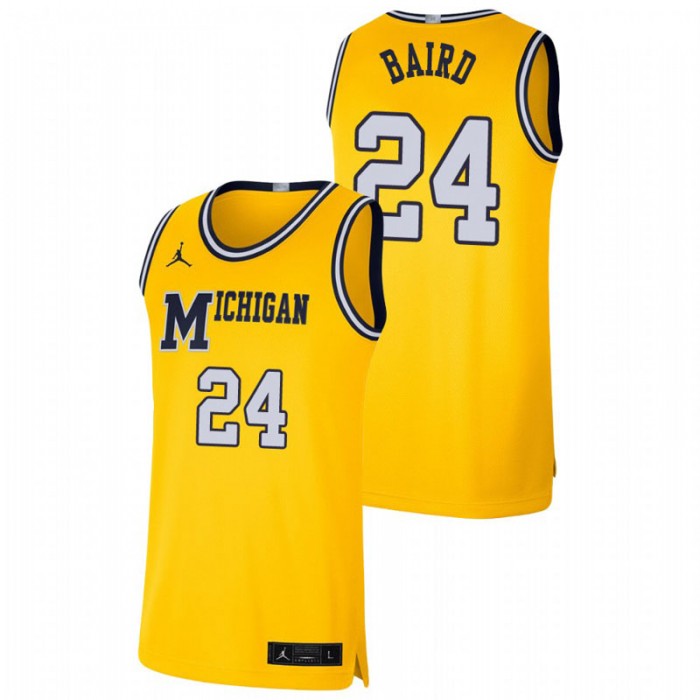 Michigan Wolverines C.J. Baird Jersey Basketball Maize Retro Limited For Men