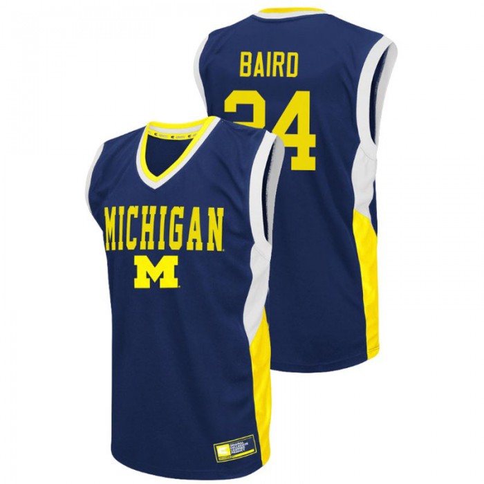 Michigan Wolverines College Basketball Blue C.J. Baird Fadeaway Jersey