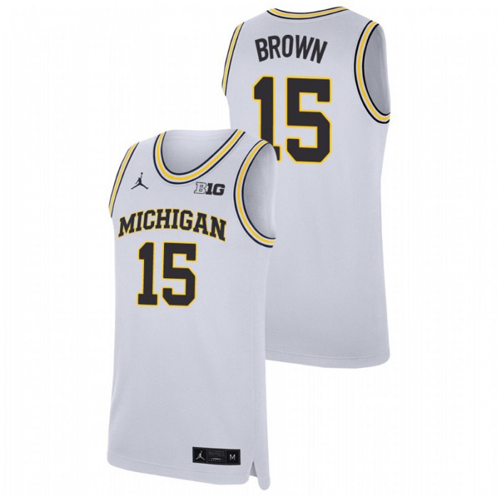 Michigan Wolverines Replica Chaundee Brown College Basketball Jersey White For Men