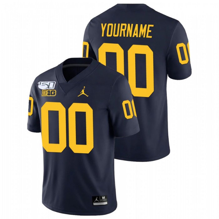 Custom Michigan Wolverines College Football Navy Alumni Player Game Jersey