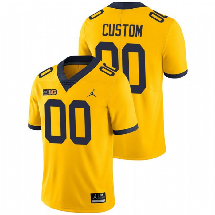 Custom Michigan Wolverines College Football Alternate Game Yellow Jersey For Men