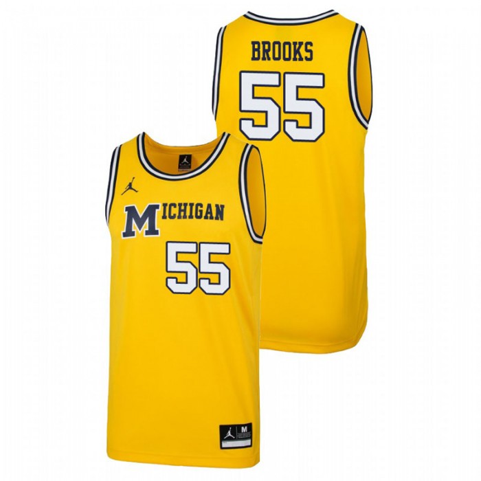 Men's Michigan Wolverines 1989 Throwback College Basketball Maize Eli Brooks Replica Jersey