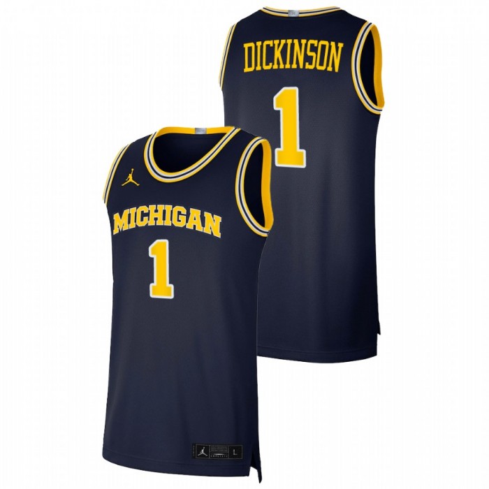Michigan Wolverines Hunter Dickinson Basketball Dri-FIT Swingman Jersey Navy For Men