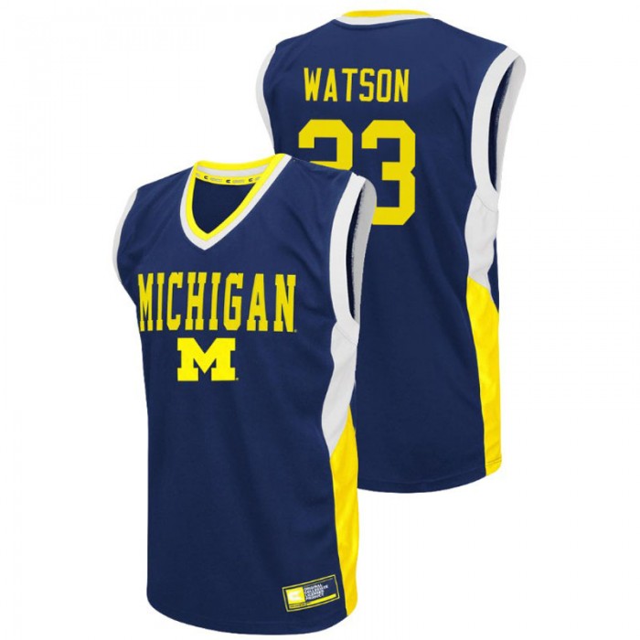 Michigan Wolverines College Basketball Blue Ibi Watson Fadeaway Jersey