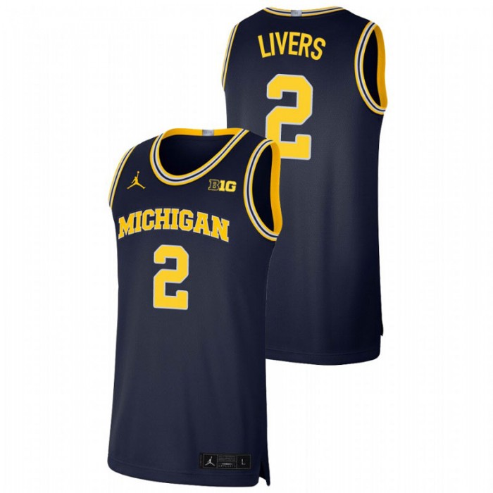 Michigan Wolverines Isaiah Livers Jersey Basketball Navy Limited For Men