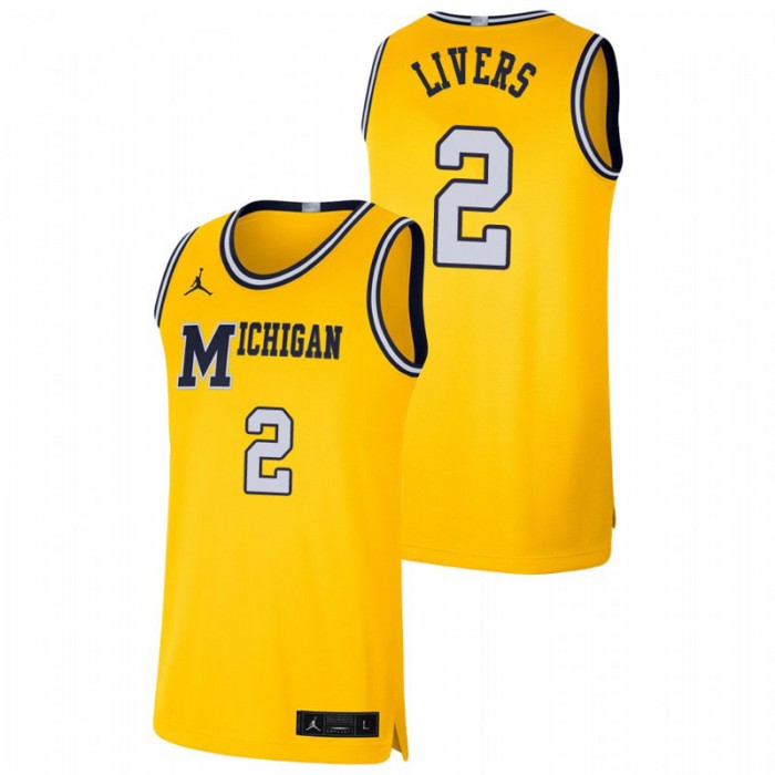 Michigan Wolverines Isaiah Livers Jersey Basketball Maize Retro Limited For Men