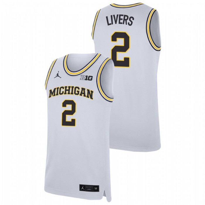 Michigan Wolverines Replica Isaiah Livers College Basketball Jersey White For Men