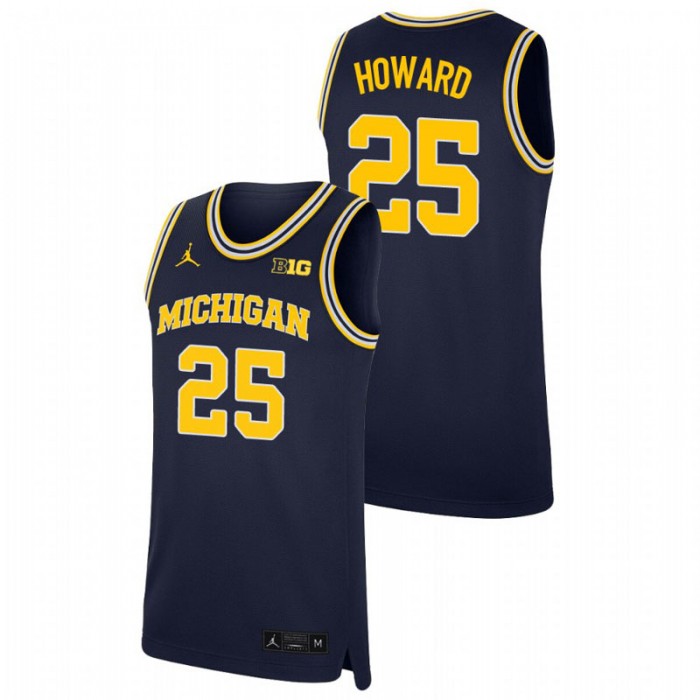 Michigan Wolverines Replica Jace Howard College Basketball Jersey Navy For Men