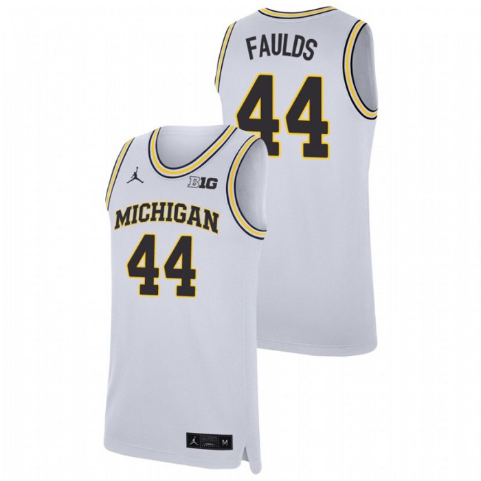 Michigan Wolverines Replica Jaron Faulds College Basketball Jersey White For Men