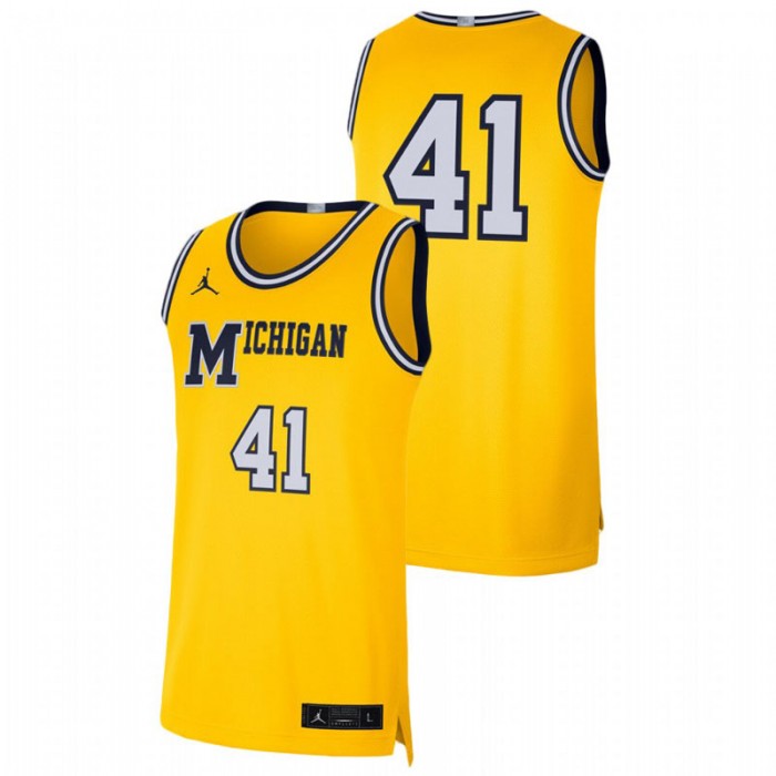 Men's Michigan Wolverines Maize Jordan Brand Retro Limited Jersey