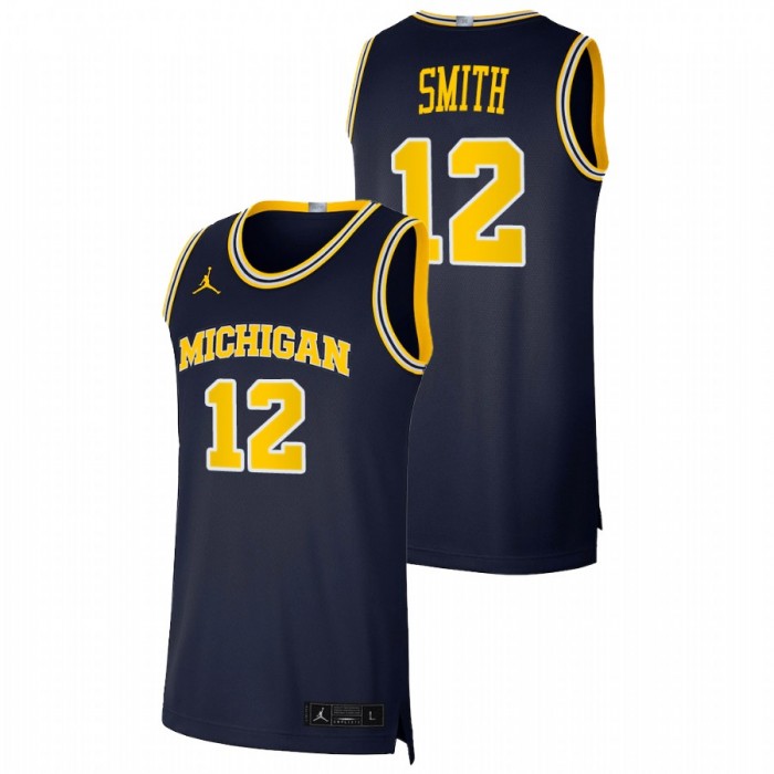 Michigan Wolverines Mike Smith Basketball Dri-FIT Swingman Jersey Navy For Men