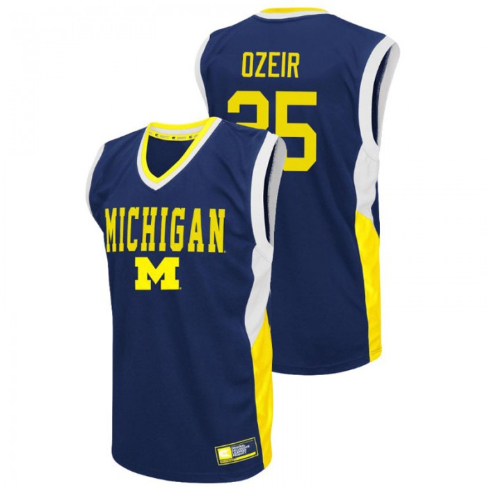 Michigan Wolverines College Basketball Blue Naji Ozeir Fadeaway Jersey