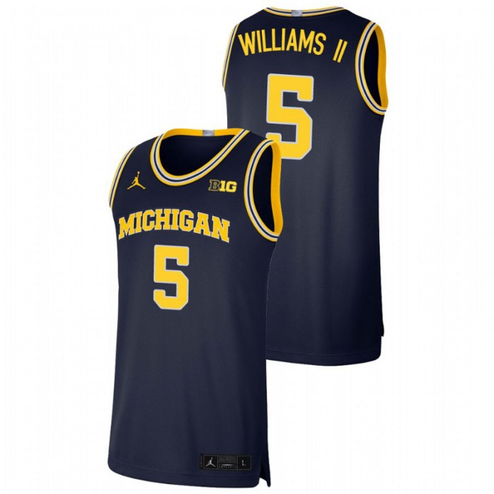 Michigan Wolverines Terrance Williams II Jersey Basketball Navy Limited For Men