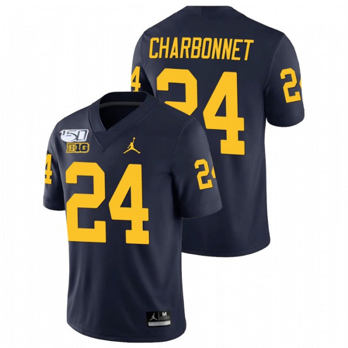 Zach Charbonnet Michigan Wolverines College Football Navy Alumni Player Game Jersey