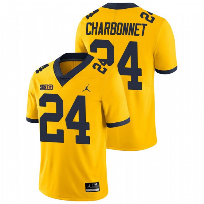Zach Charbonnet Michigan Wolverines Game Yellow College Football Jersey