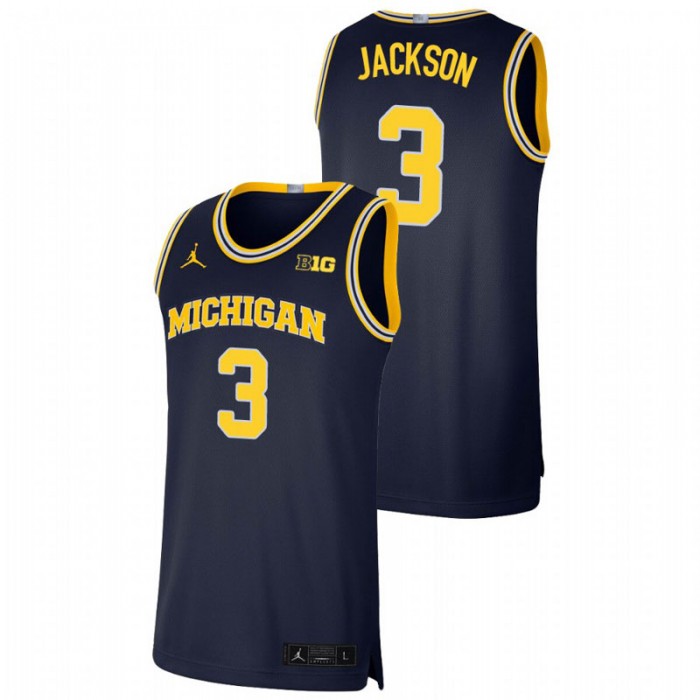 Michigan Wolverines Zeb Jackson Jersey Basketball Navy Limited For Men