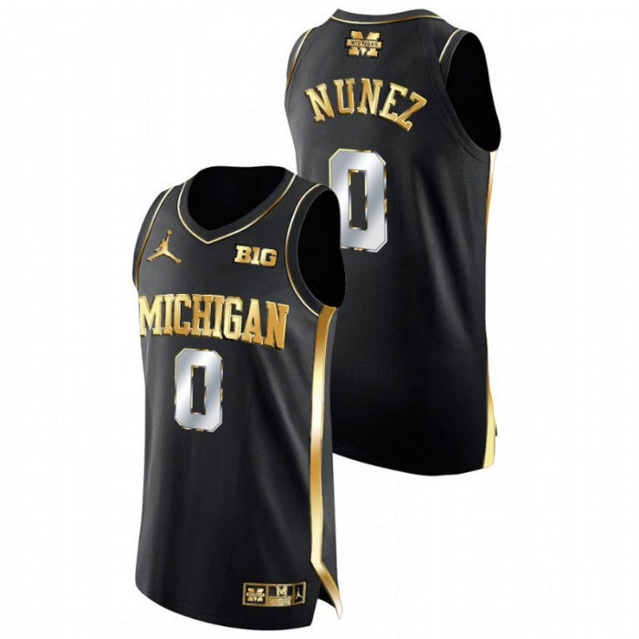 Michigan Wolverines Golden Edition Adrien Nunez College Basketball Jersey Black Men