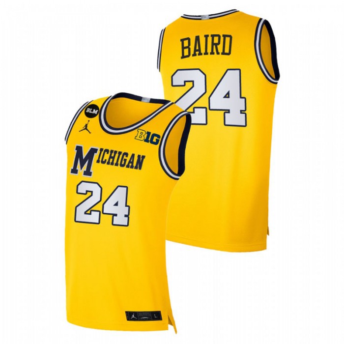 Michigan Wolverines C.J. Baird Jersey Limited Yellow BLM Social Justice Men