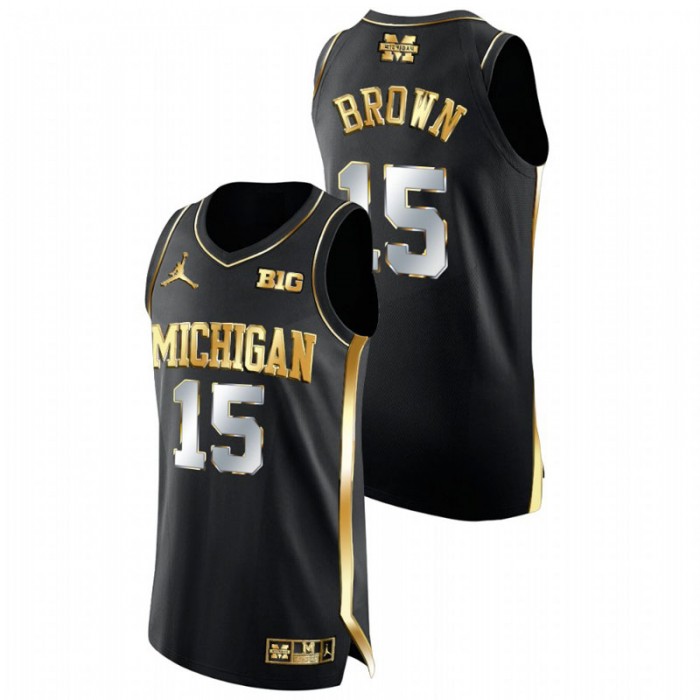 Michigan Wolverines Golden Edition Chaundee Brown College Basketball Jersey Black Men