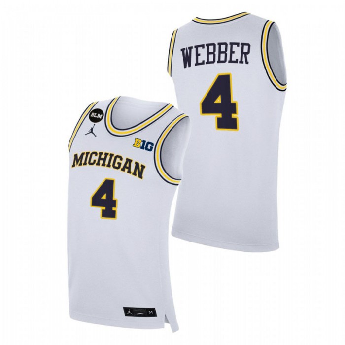 Michigan Wolverines Chris Webber College Basketball BLM Jersey White Men