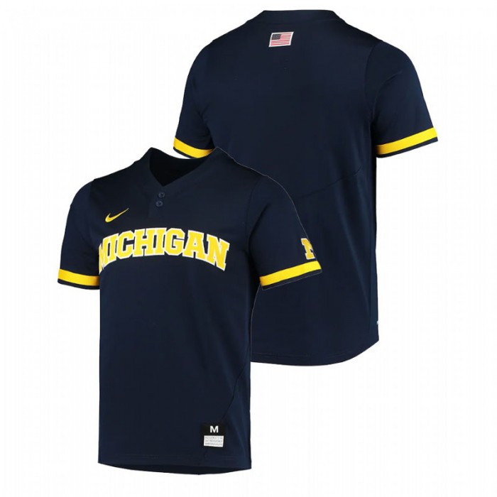 Michigan Wolverines Custom College Baseball Replica Navy Men Jersey