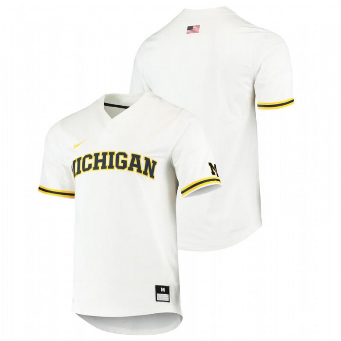 Michigan Wolverines Custom College Baseball Replica White Men Jersey