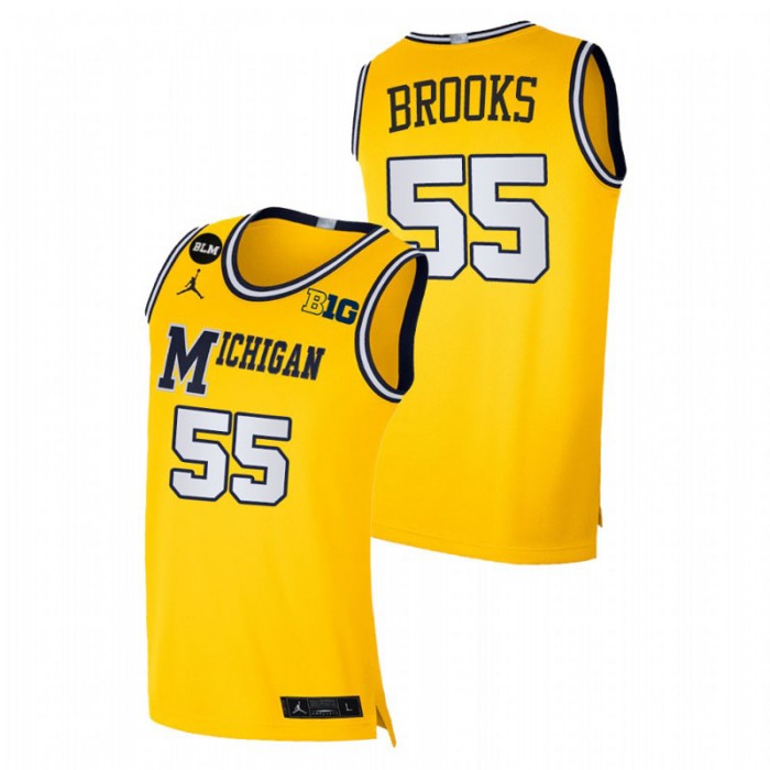 Michigan Wolverines Eli Brooks Jersey Limited Yellow BLM Social Justice Men