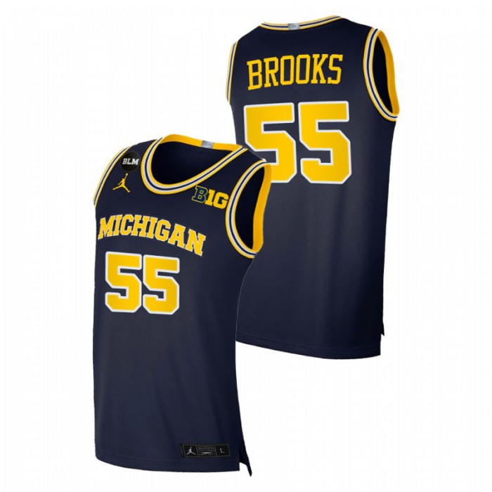 Michigan Wolverines Eli Brooks College Basketball BLM Jersey Navy Men