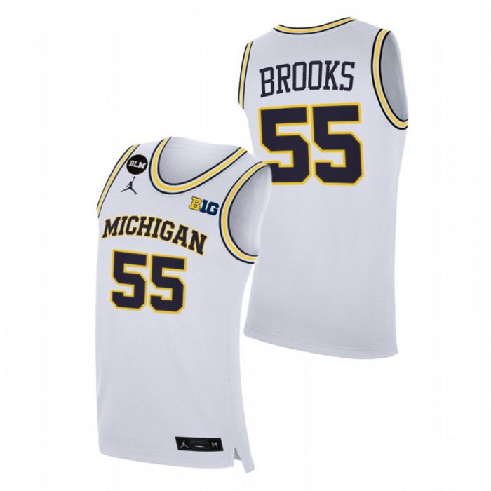 Michigan Wolverines Eli Brooks College Basketball BLM Jersey White Men