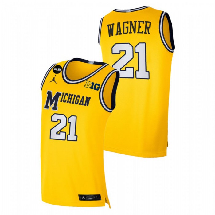 Michigan Wolverines Franz Wagner Jersey Limited Yellow BLM Social Justice Men