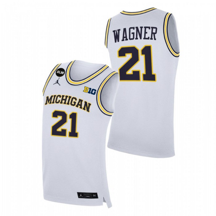 Michigan Wolverines Franz Wagner College Basketball BLM Jersey White Men