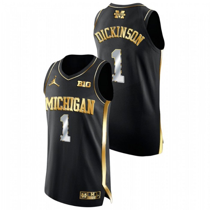 Michigan Wolverines Golden Edition Hunter Dickinson College Basketball Jersey Black Men