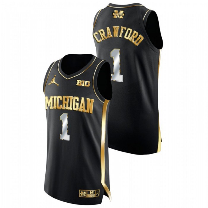 Michigan Wolverines Golden Edition Jamal Crawford College Basketball Jersey Black Men