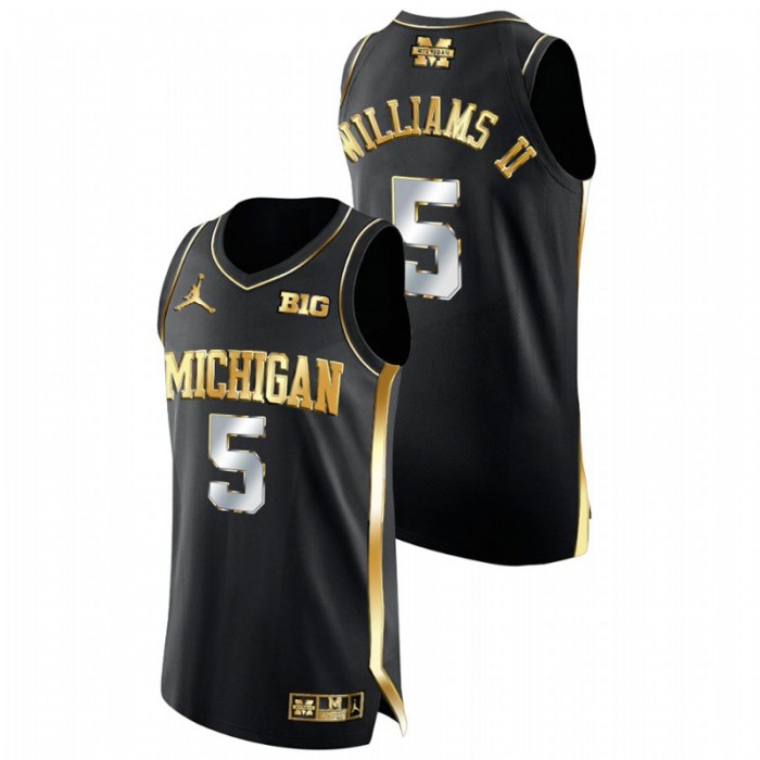 Michigan Wolverines Golden Edition Terrance Williams II College Basketball Jersey Black Men