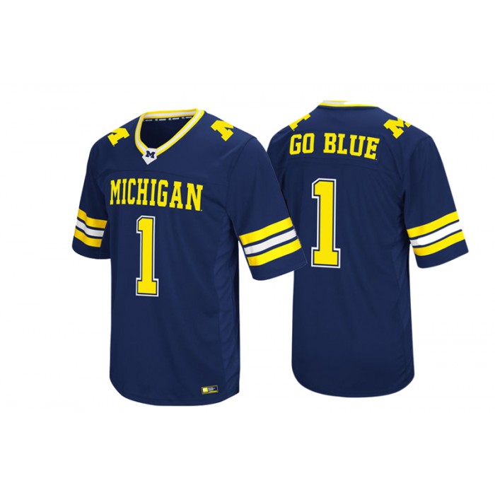 Michigan Wolverines #1 Navy Colosseum Hail Mary II Football Jersey