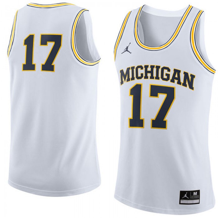 Michigan Wolverines #17 White Basketball For Men Jersey