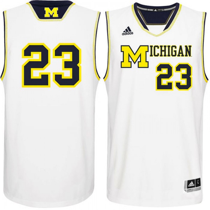 Michigan Wolverines #23 White Basketball For Men Jersey