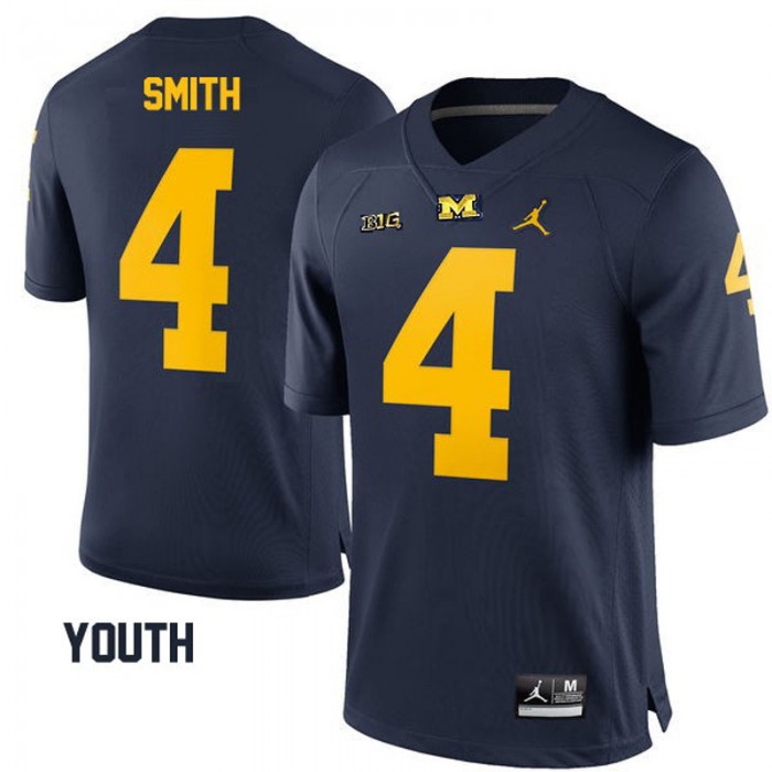 Michigan Wolverines #4 De'Veon Smith Navy Football Youth Jersey