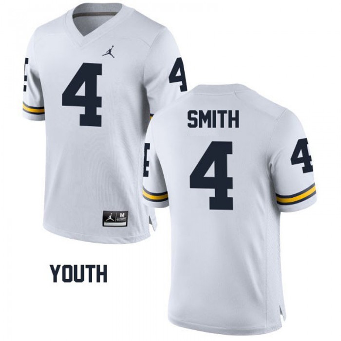 Michigan Wolverines #4 De'Veon Smith White Football Youth Jersey