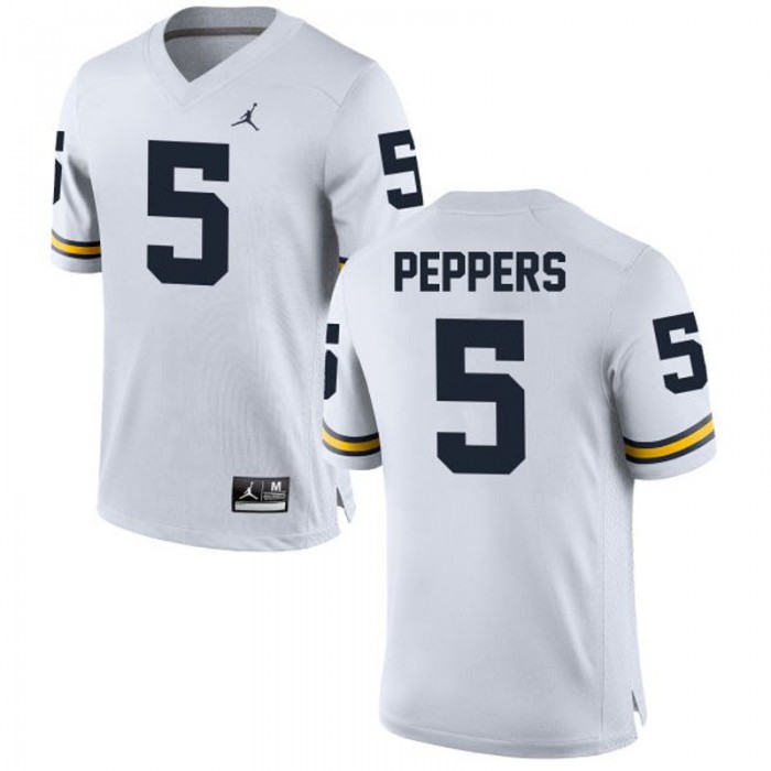 Michigan Wolverines #5 Jabrill Peppers White Football For Men Alumni Game Jersey